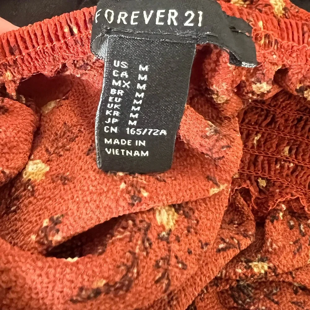 Forever 21 Rust Floral jumpsuit - Picture 3 of 3